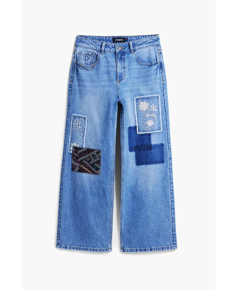 Desigual Women's Cropped jeans with patches
