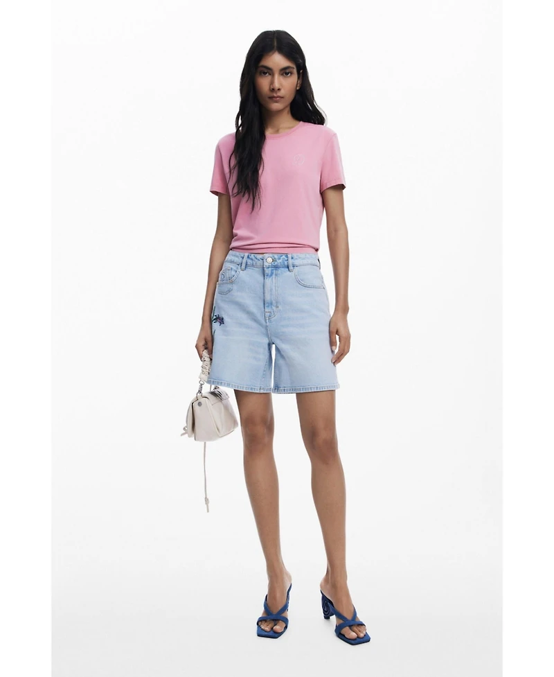 Desigual Women's Denim Bermuda flower