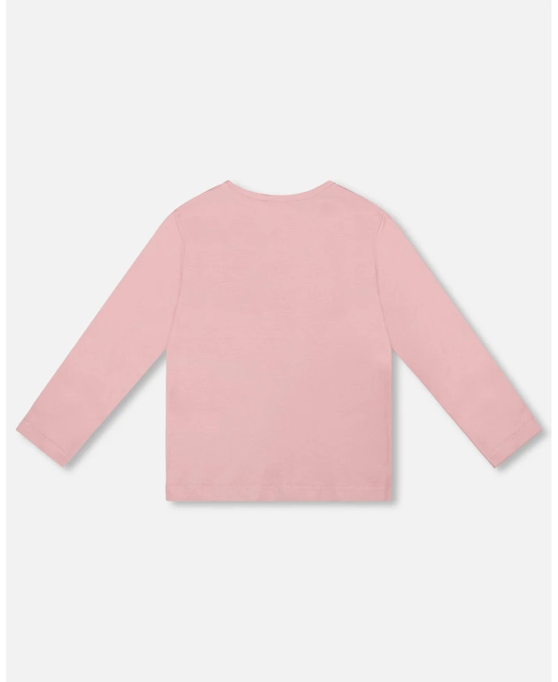 Deux par Toddler Girls Cotton Long Sleeve T-Shirt Dusty Pink - Toddler|Child