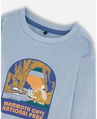 Deux par Boy Cotton Long Sleeve T-Shirt Light Blue - Toddler|Child