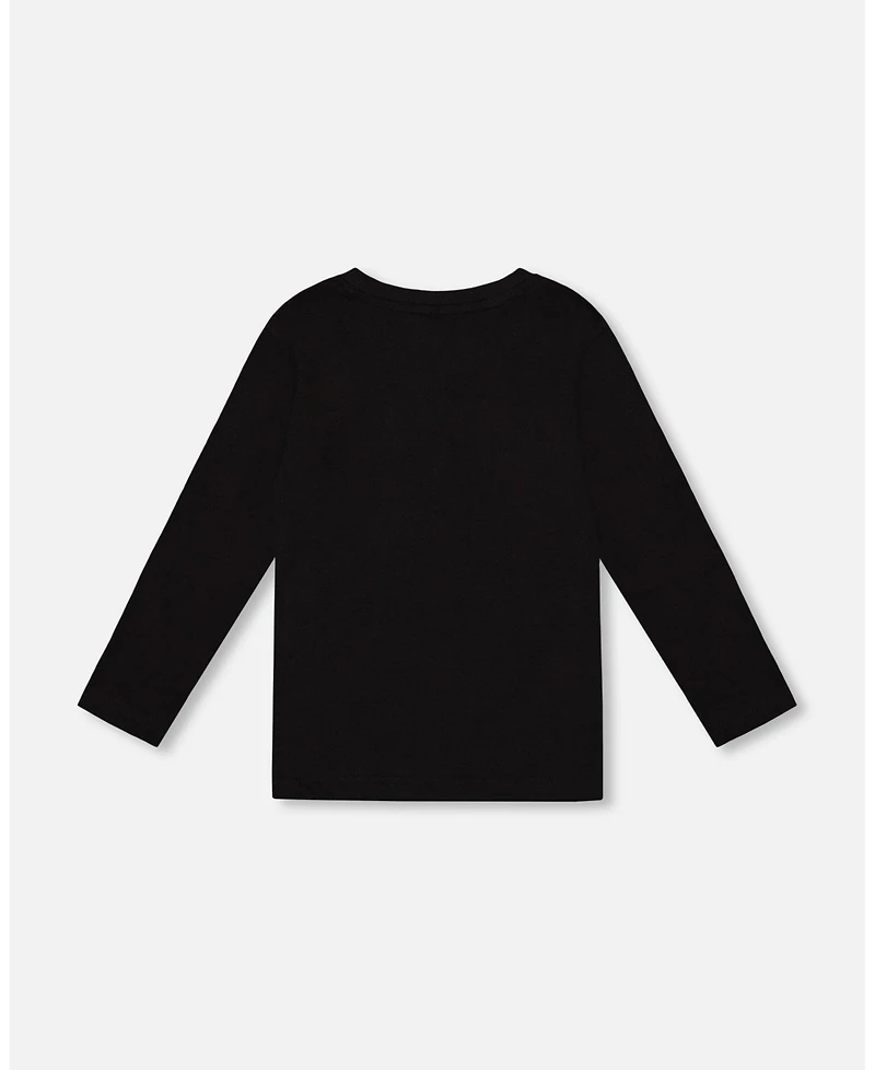 Deux par Boy Cotton Jersey Pocket T-Shirt Black