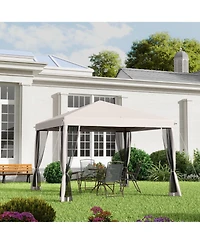 Outsunny 10' x 10' Pop Up Canopy with 4 Removable Sidewalls