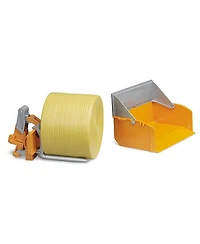 Bruder 1/16 Tractor Loading Box with Forks & Round Bale
