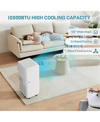 gaomon 10,000 Btu Portable Air Conditioner - 3-in-1 Cooling, Dehumidifier & Fan, Remote Control, 24-Hour Timer, Window Kit Included, White
