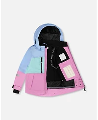 Deux par Girl Two-Piece Teknik Snowsuit with Colorblocked Jacket and Solid Pant Black - Child