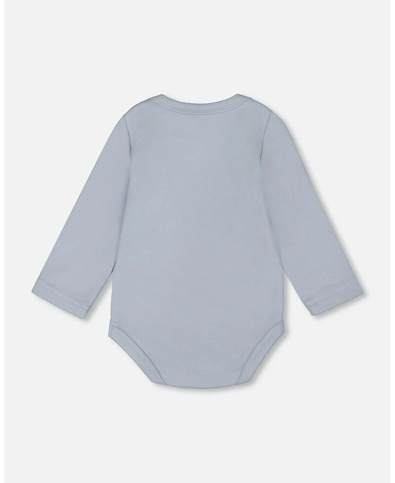 Deux par Baby Boys Cotton Onesie Light Blue