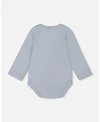 Deux par Baby Boys Cotton Onesie Light Blue
