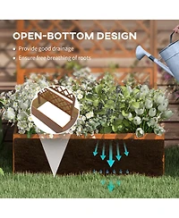 Outsunny Wood Raised Garden Bed, Planter with Trellis for Climbing Plants