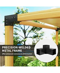 Outsunny 8PCS Pergola Kit Brackets for 4"x4" (Actual 3.6"x3.6") Lumber