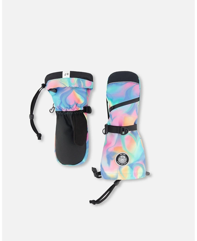 Deux par Girl Winter Mittens Teknik Rainbow Heart Print