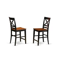 East West Furniture 3 Pc counter height pub set-pub Table and 2 bar stools with backs