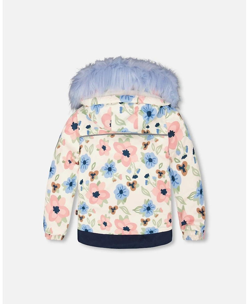 Deux par Girl Two-Piece Discover Snowsuit with Printed Jacket Light Blue - Toddler|Child
