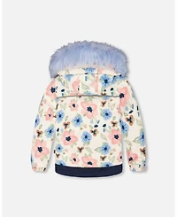 Deux par Girl Two-Piece Discover Snowsuit with Printed Jacket Light Blue - Toddler|Child