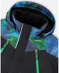 Deux par Boy Two-Piece Play Snowsuit with Colorblocked Jacket Green