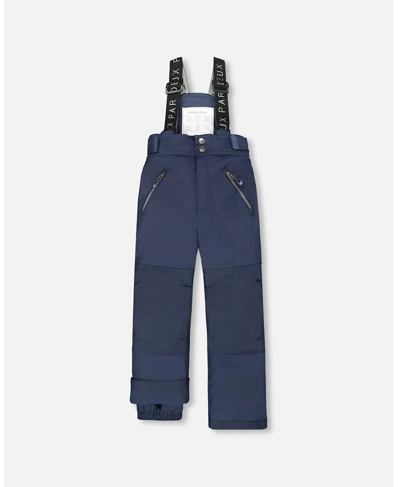 Deux par Kids Unisex Solid Play Snow Pants Navy Blue