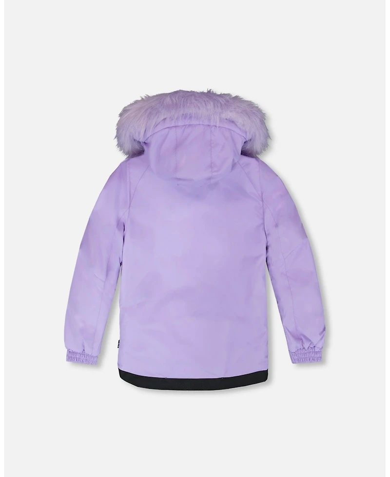Deux par Girl Two-Piece Play Snowsuit with Printed Pants Lavender