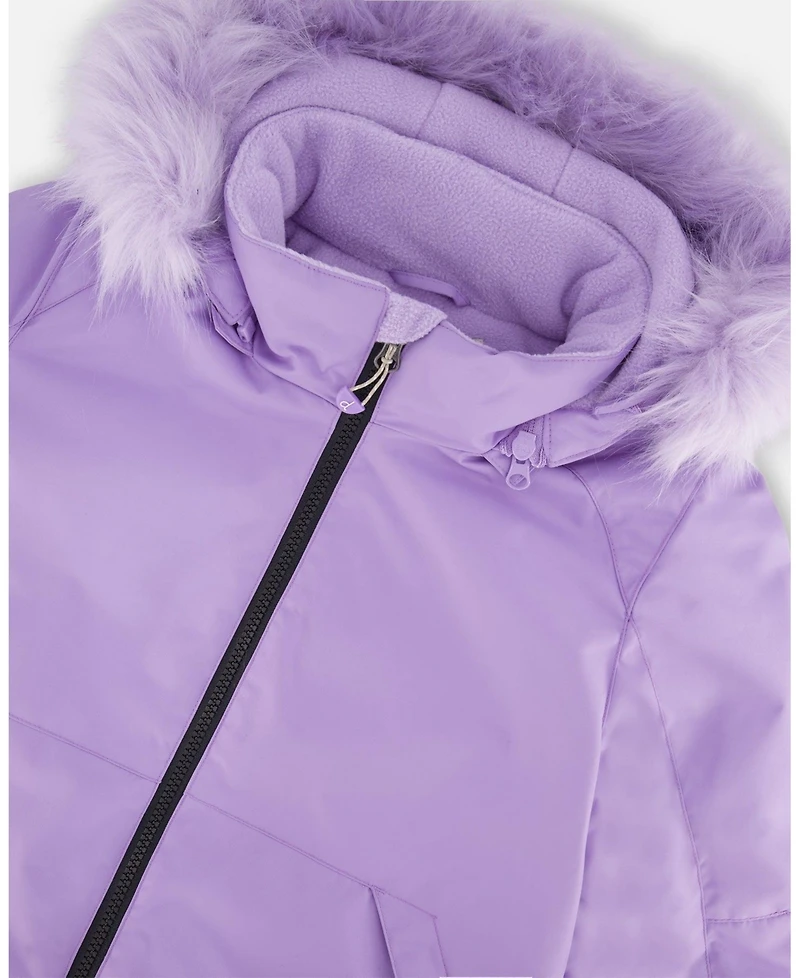 Deux par Girl Two-Piece Play Snowsuit with Printed Pants Lavender