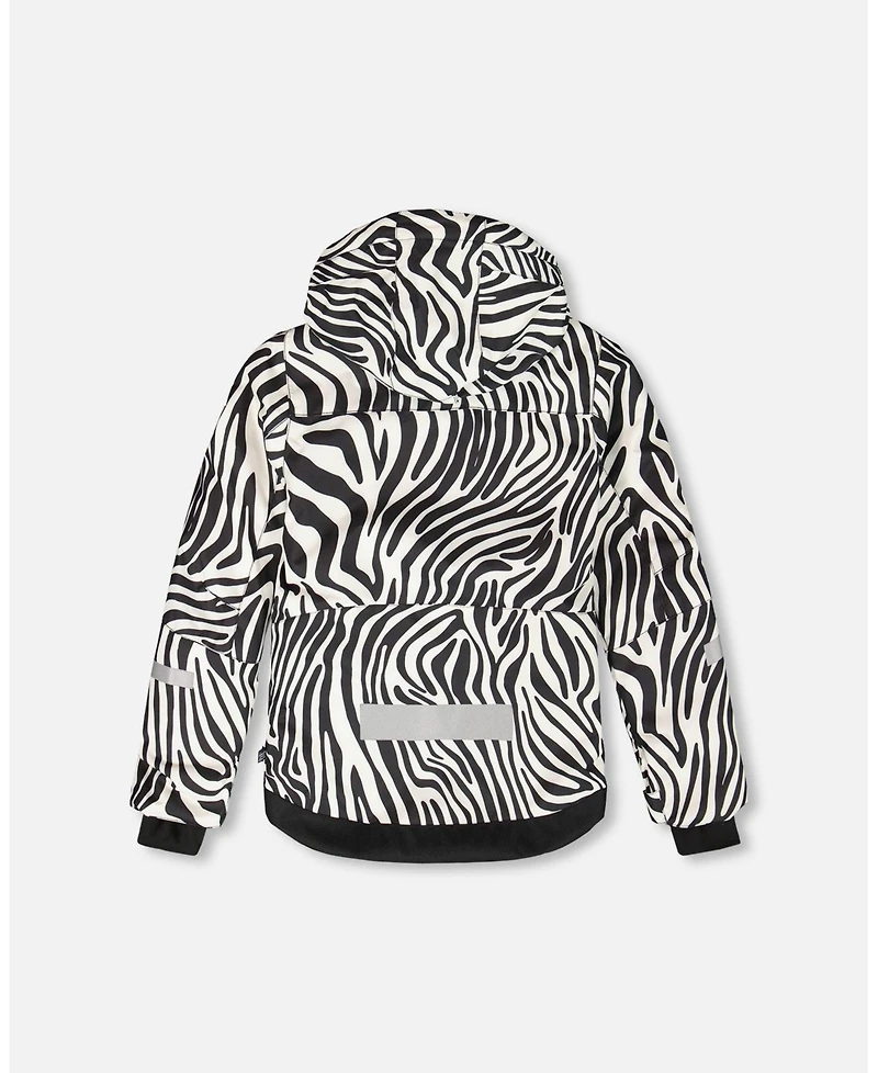 Deux par Girl Two-Piece Teknik Snowsuit Zebra Print