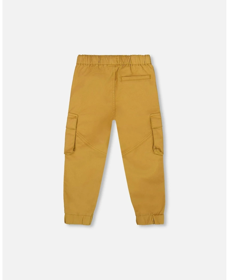 Deux par Baby Boy Twill Jogger Cargo Pants Ochre