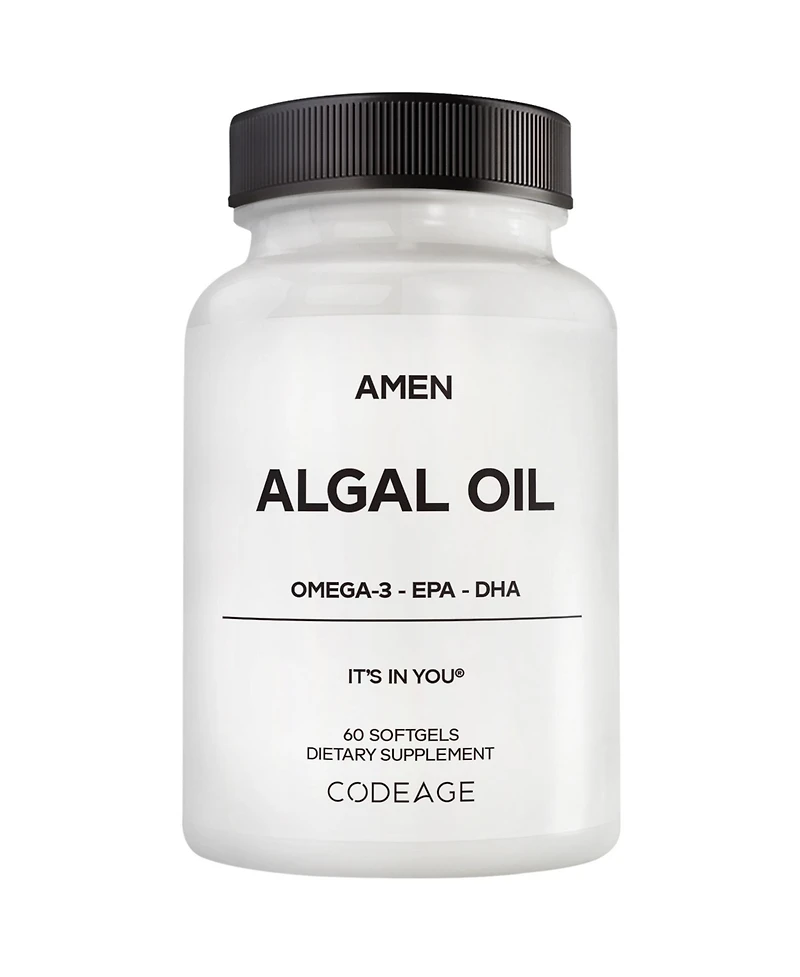 Amen Algal Oil Omega-3 Supplement – 1000mg Algal Omega-3 Fatty Acids,Dha & Epa, 60 Softgels
