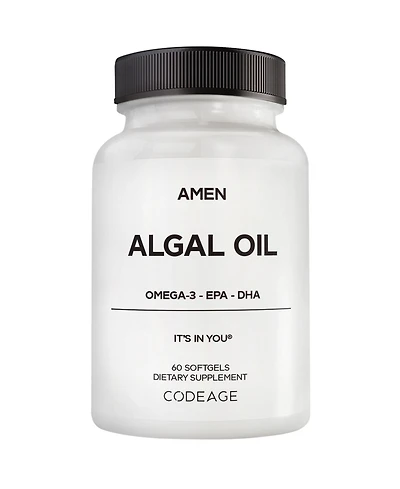 Amen Algal Oil Omega-3 Supplement – 1000mg Algal Omega-3 Fatty Acids,Dha & Epa, 60 Softgels