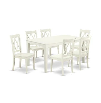 East West Furniture Dining Room Set Linen White