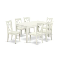 East West Furniture Dining Room Set Linen White