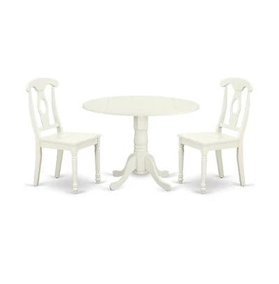 East West Furniture Dining Room Set Linen White