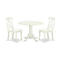 East West Furniture Dining Room Set Linen White
