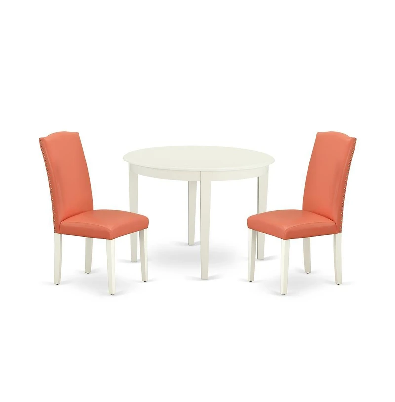 East West Furniture Dining Room Set Linen White