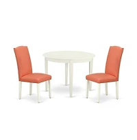 East West Furniture Dining Room Set Linen White