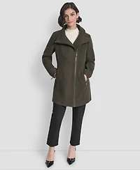 Dkny Women's Asymmetrical Zip Coat