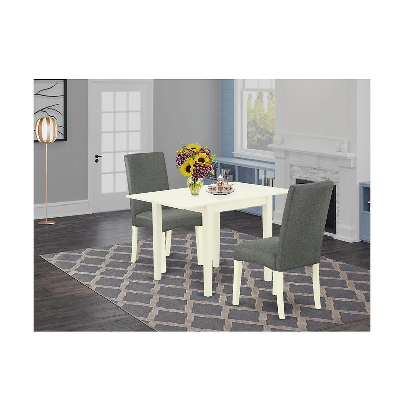 East West Furniture Dining Room Set Linen White