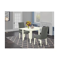 East West Furniture Dining Room Set Linen White