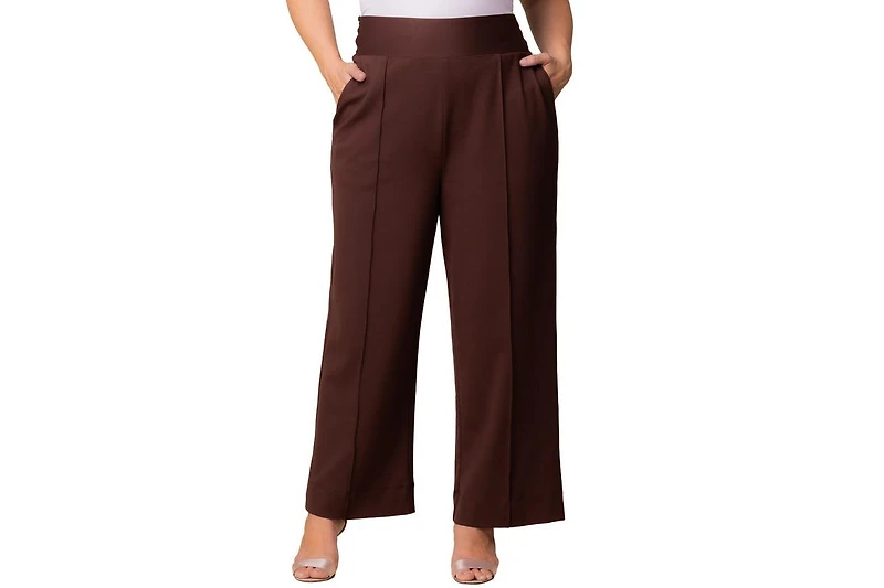 Kiyonna Women's Plus Polished Ponte Wide Leg Pants
