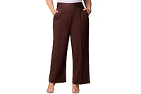Kiyonna Women's Plus Polished Ponte Wide Leg Pants