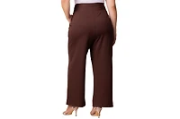 Kiyonna Women's Plus Polished Ponte Wide Leg Pants