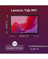 Lenovo Tab M11 11" Android Tablet Bundle MediaTek Helio G88 Processor, 4GB Ram, 64GB Storage, 1920x1200 Fhd Display, Quad Speakers, Android 13 w