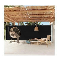 vidaXL Patio Retractable Side Awning 70.9"x236.2" Black