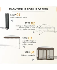 Outsunny Pop Up Canopy Tent with Netting and Bags, 10' x 10