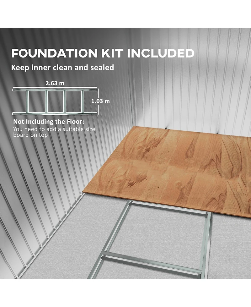 Outsunny 9' x 6' Storage Shed Garden Tool House w/ Vents Doors