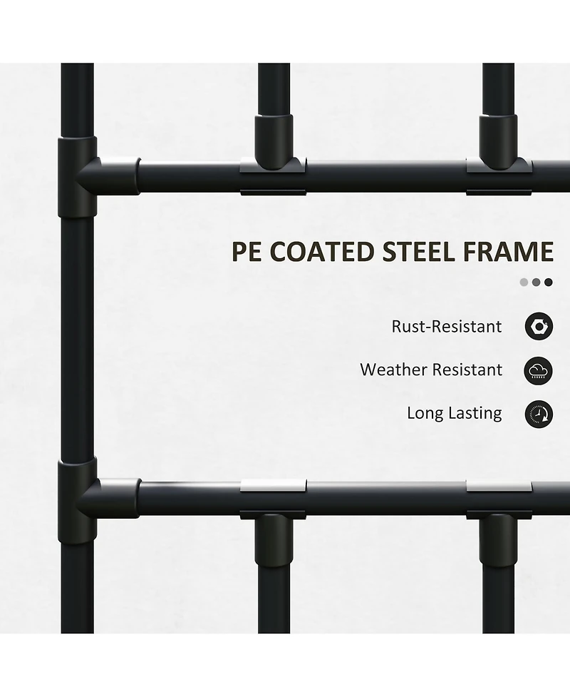 Outsunny 8 Ft Tall Tomato Cage, Metal Garden Trellis for Climbing Plants