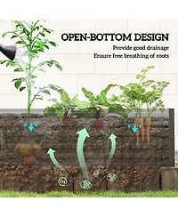 Outsunny Raised Garden Bed Metal Planter Box with Reinforced Rods,