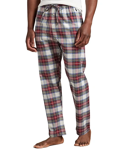Polo Ralph Lauren Men's Plaid Pattern Flannel Yarn Dyed Drawstring Pajama Pants