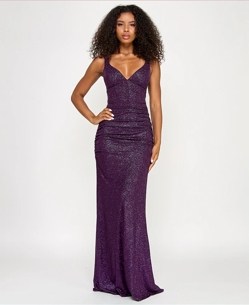 Emerald Sundae Juniors' Glitter Corset Mermaid Gown