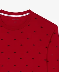 Lacoste Men's All Over Croc Print Long-Sleeve Thermal Sleep Shirt