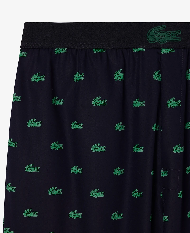 Lacoste Men's Woven Logo Pajama Pants