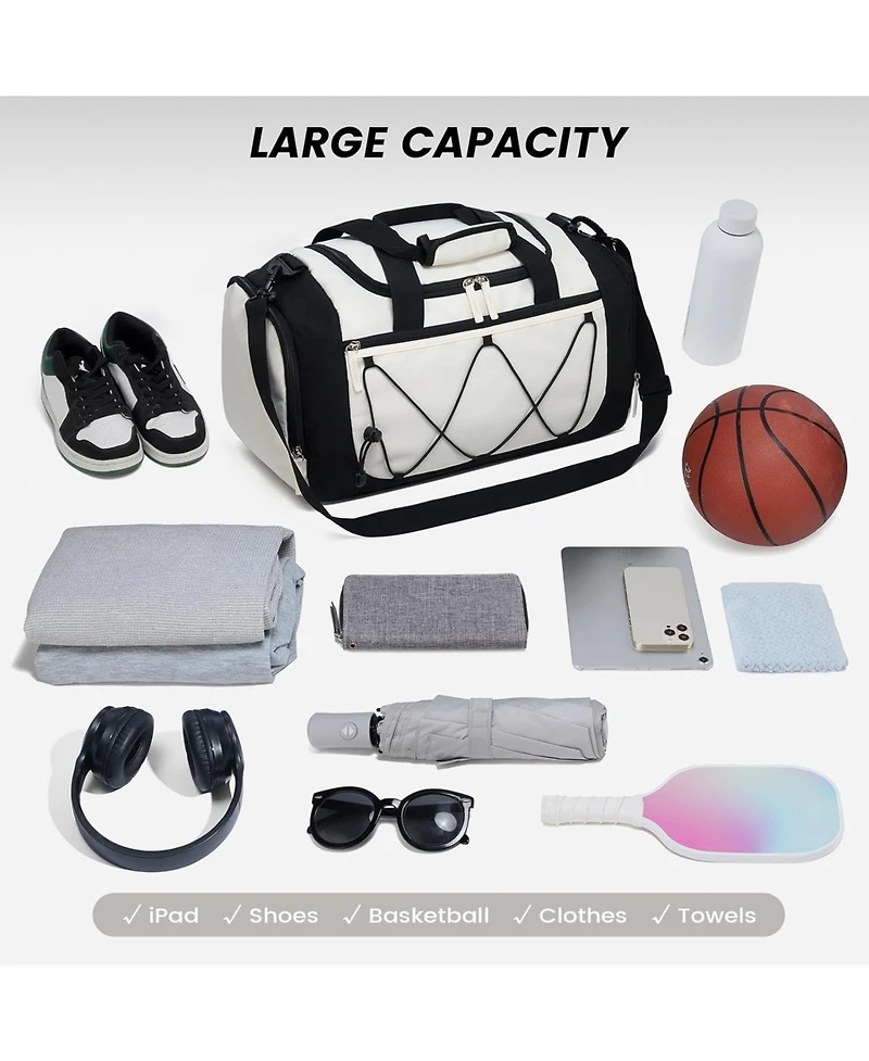 Gym Bag for Women - 15 Inches Small Duffle Bag, Lightweight Travel Duffel Sports, & Weekend Trips