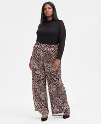 I.n.c. International Concepts Plus Printed Crinkle Chiffon Wide-Leg Pants, Macy's Exclusive