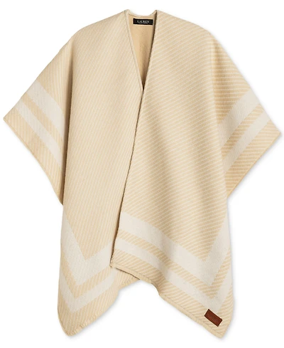 Lauren Ralph Woven Twill-Border Ruana